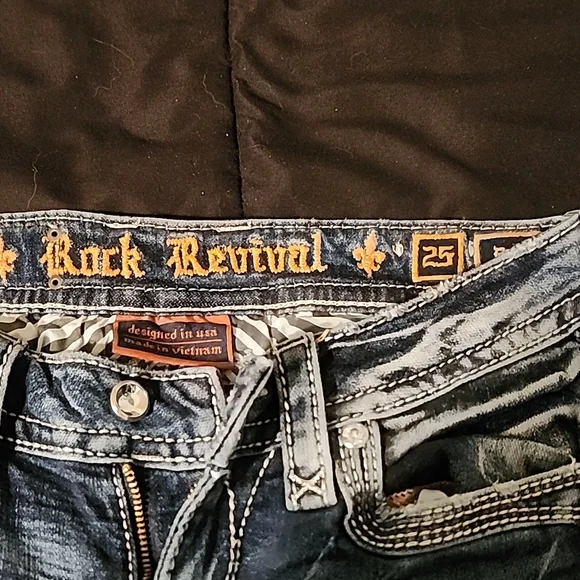 Rock Revival Women's Distressed Blue Skinny Jeans - Picture 2 of 3